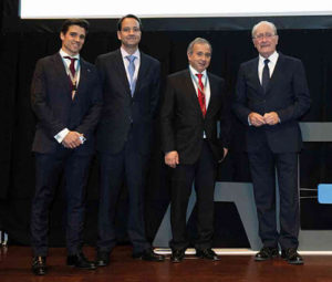 Inauguración oficial del Congreso (de izq. a dcha.) Dr. Alberto Sierra, Dr. Miguel Miñana, Dr. António Ginjeira y D. Francisco de la Torre.